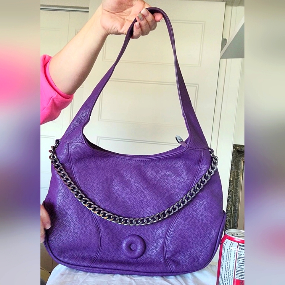 Brand New Purple Bellybutton Leather Bag with chain High Quality+Cross Bodystrap